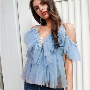 Sheet baby blue top